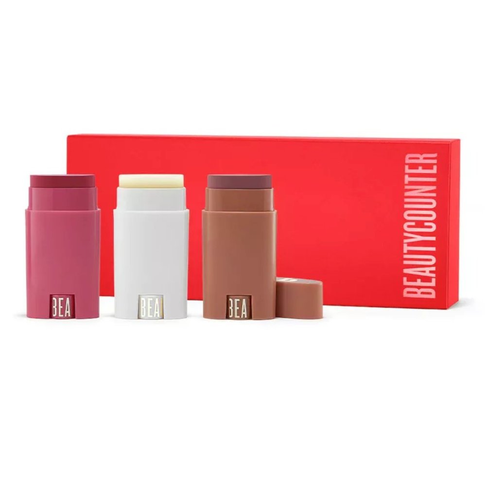 NIB Beautycounter Clean Swipe Hyaluronic Lip Balm Trio Set of 3 Balms